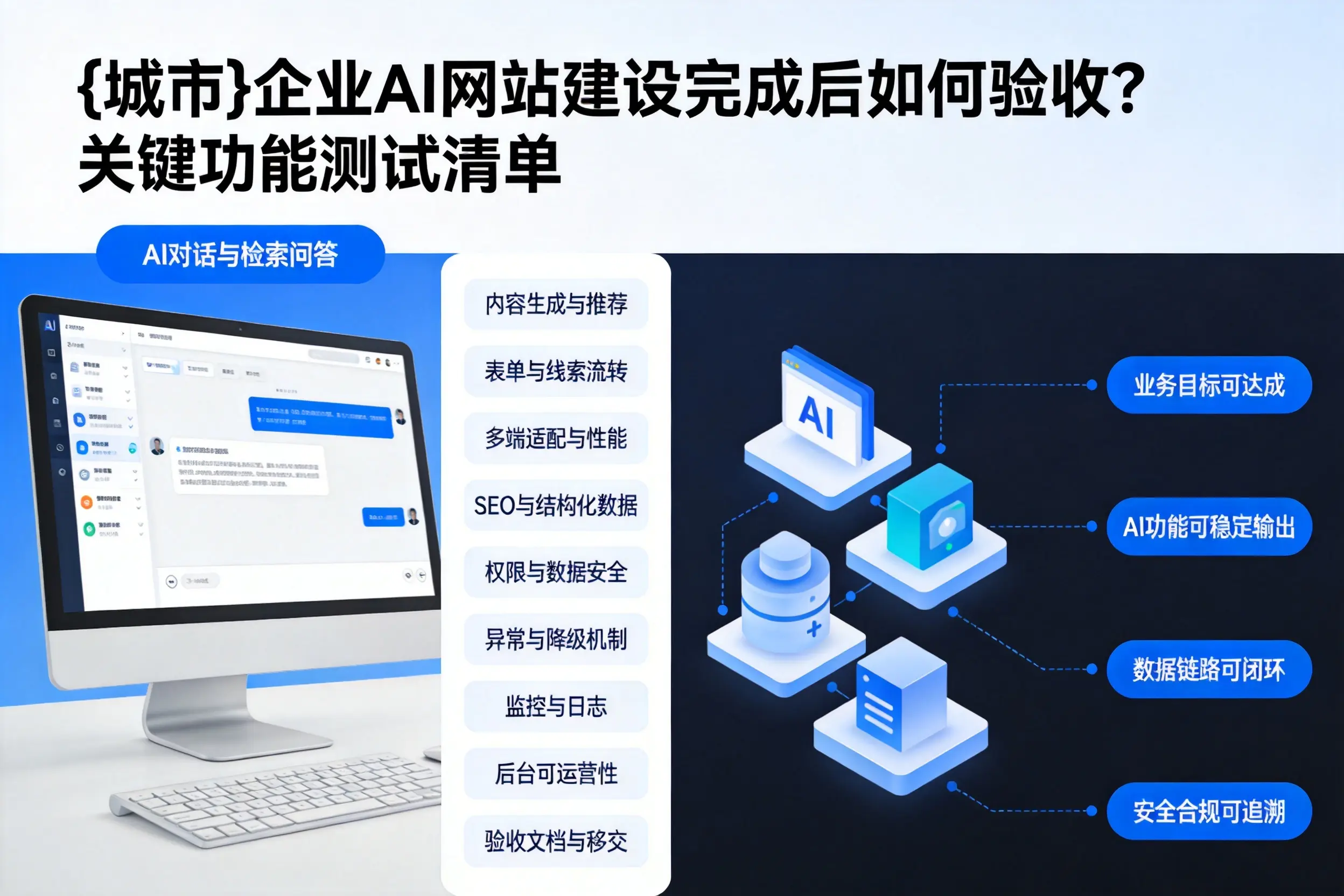 甘孜企业AI网站建设完成后如何验收?关键功能测试清单