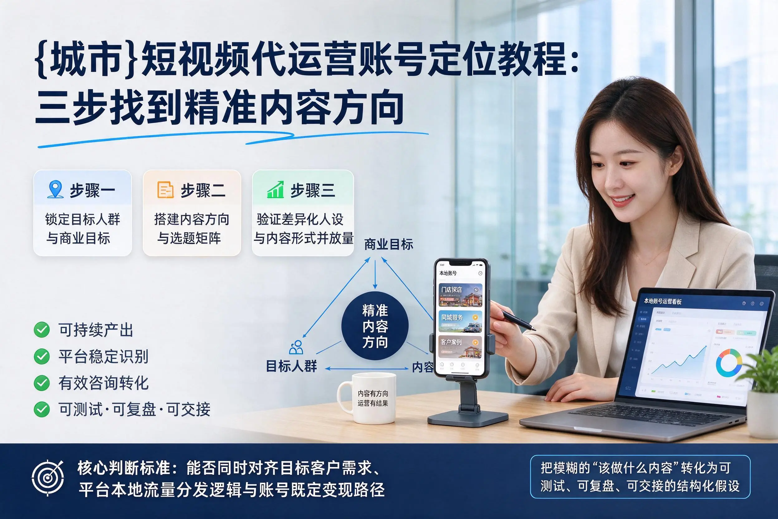甘孜短视频代运营账号定位教程：三步找到精准内容方向