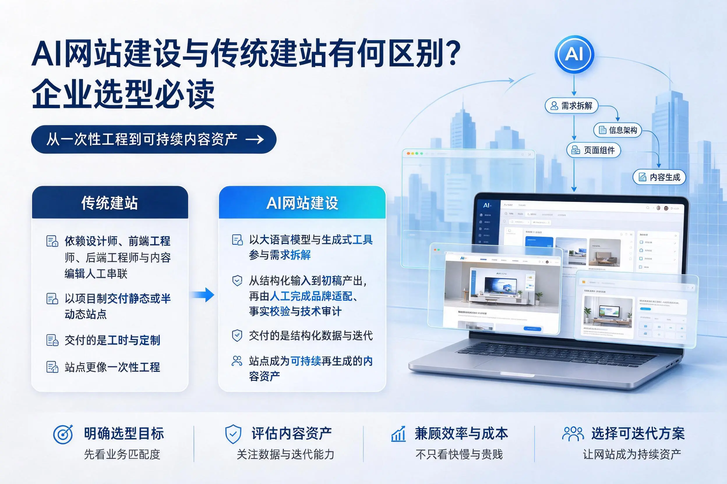 AI网站建设与传统建站有何区别？甘孜企业选型必读
