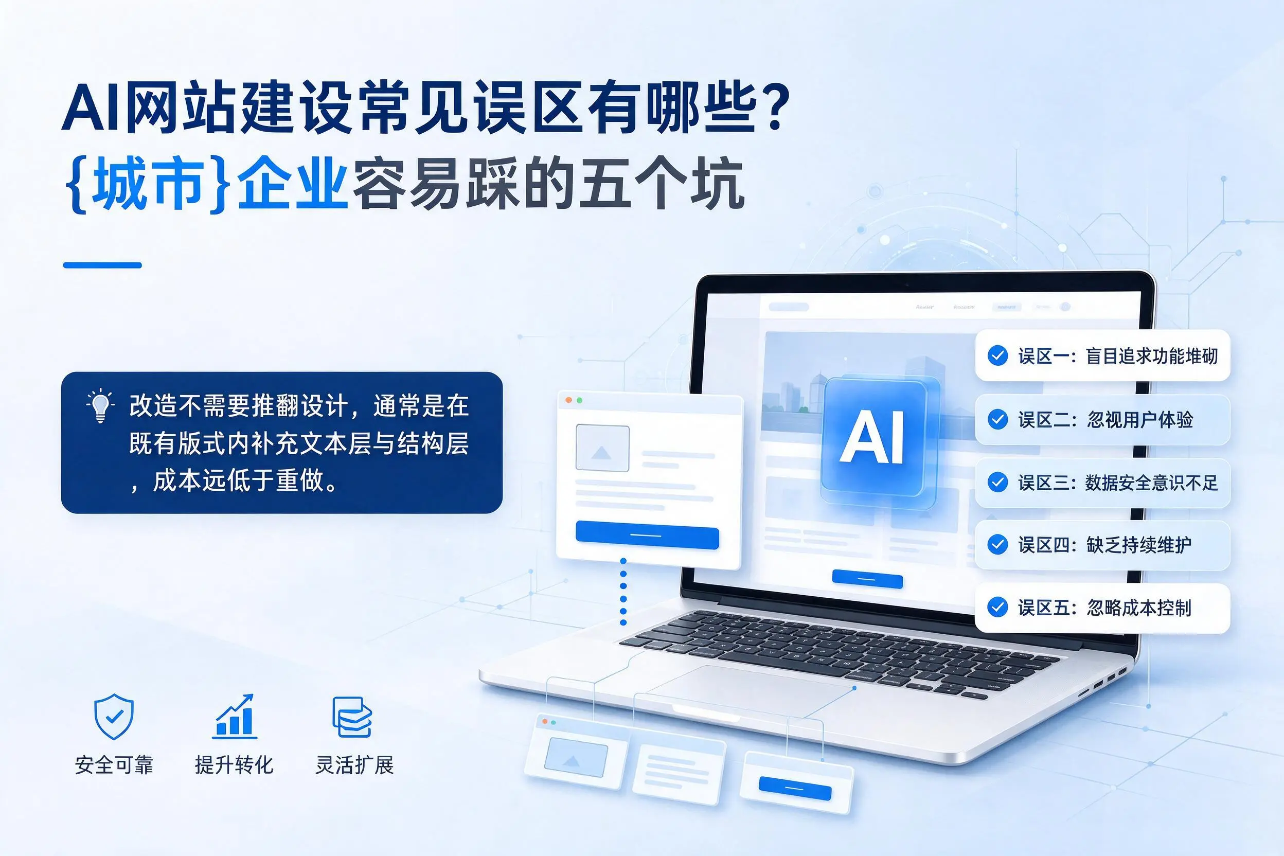 AI网站建设常见误区有哪些？甘孜企业容易踩的五个坑