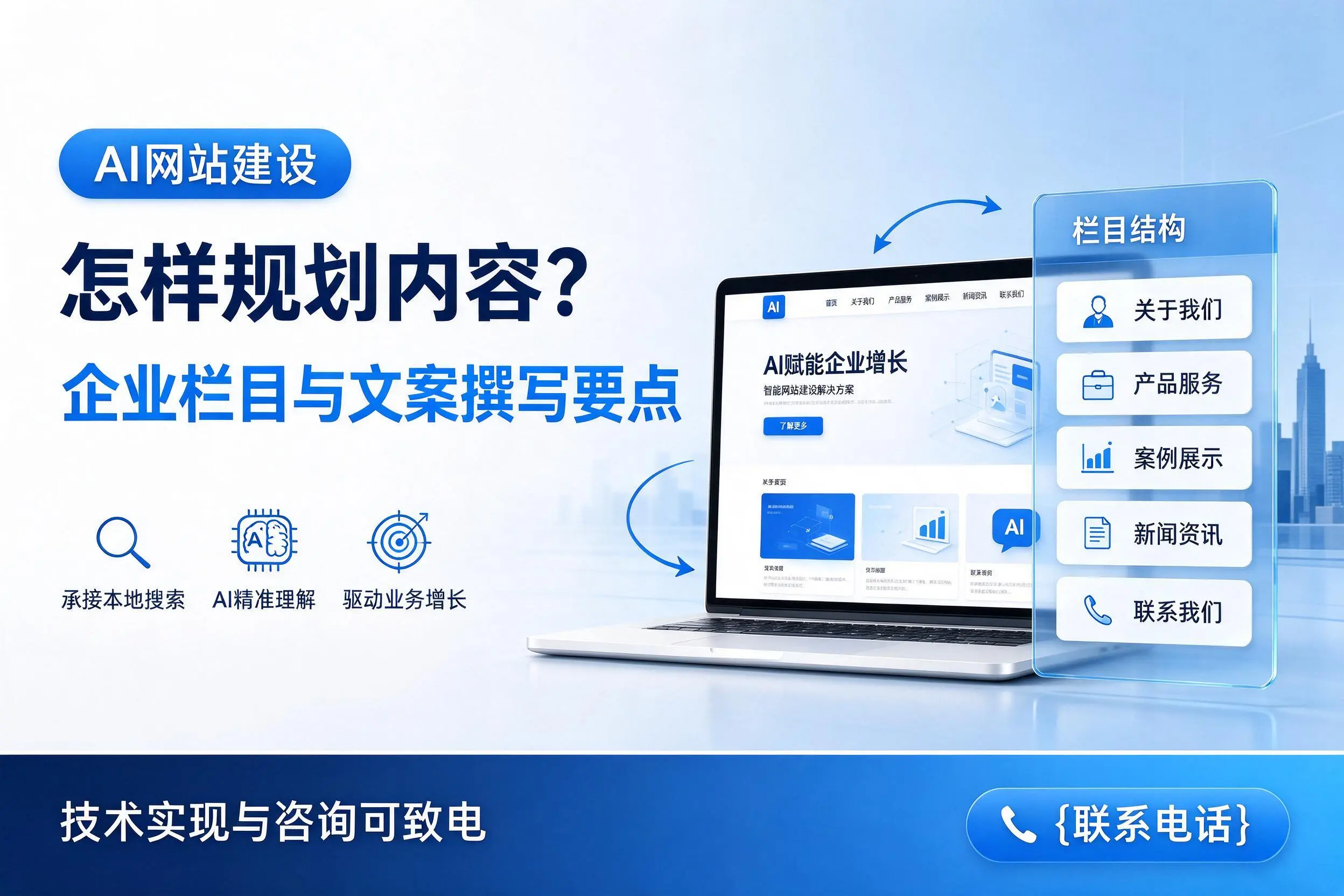 AI网站建设怎样规划内容?甘孜企业栏目与文案撰写要点