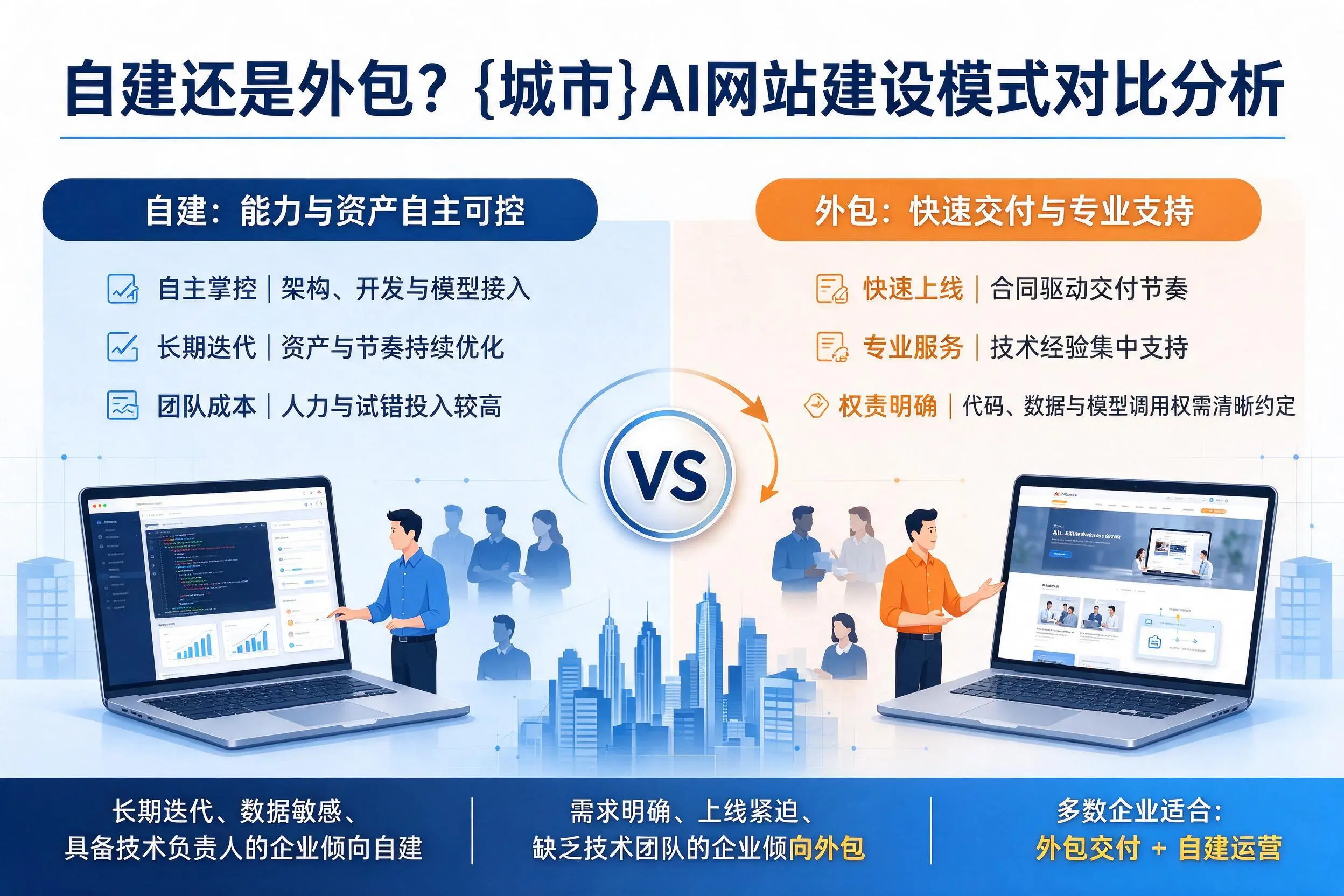 自建还是外包？甘孜AI网站建设模式对比分析