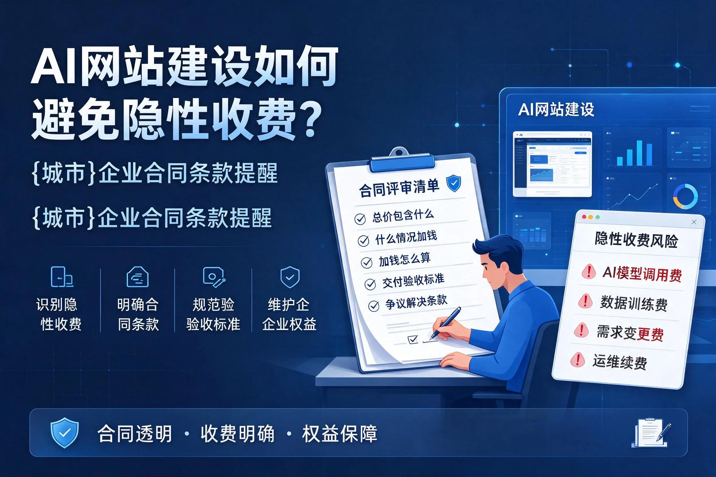 AI网站建设如何避免隐性收费?甘孜企业合同条款提醒