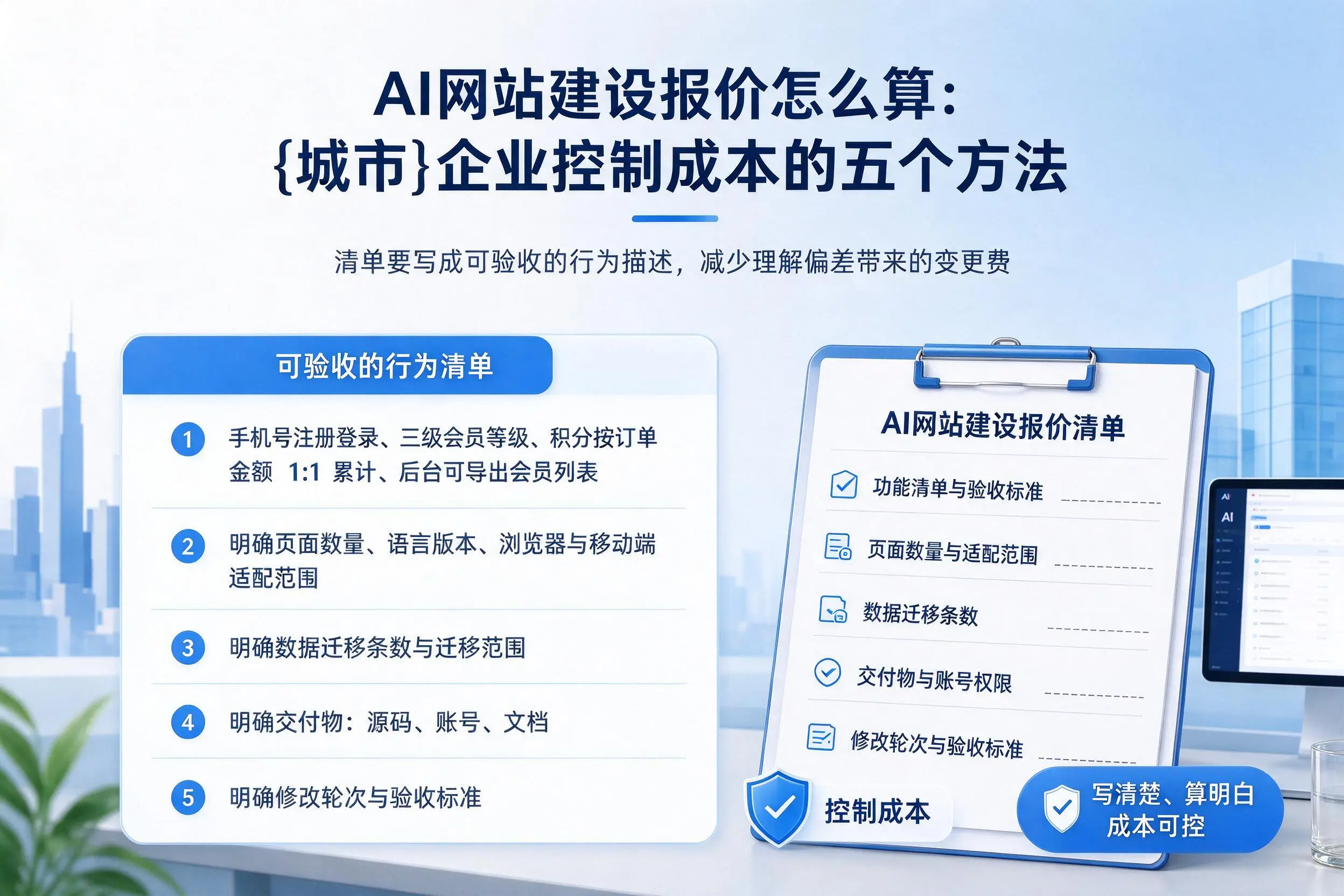 AI网站建设报价怎么算：甘孜企业控制成本的五个方法